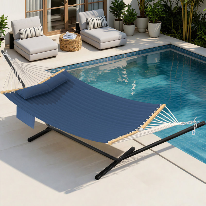 Hamac d'extérieur portatif avec corde stable anti-basculement pour la piscine, Marine