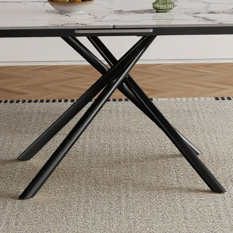 Table de salle à manger extensible avec rallonge rétractable, idéale pour plusieurs personnes, idéale pour les petits espaces de vie, alliant durabilité et style