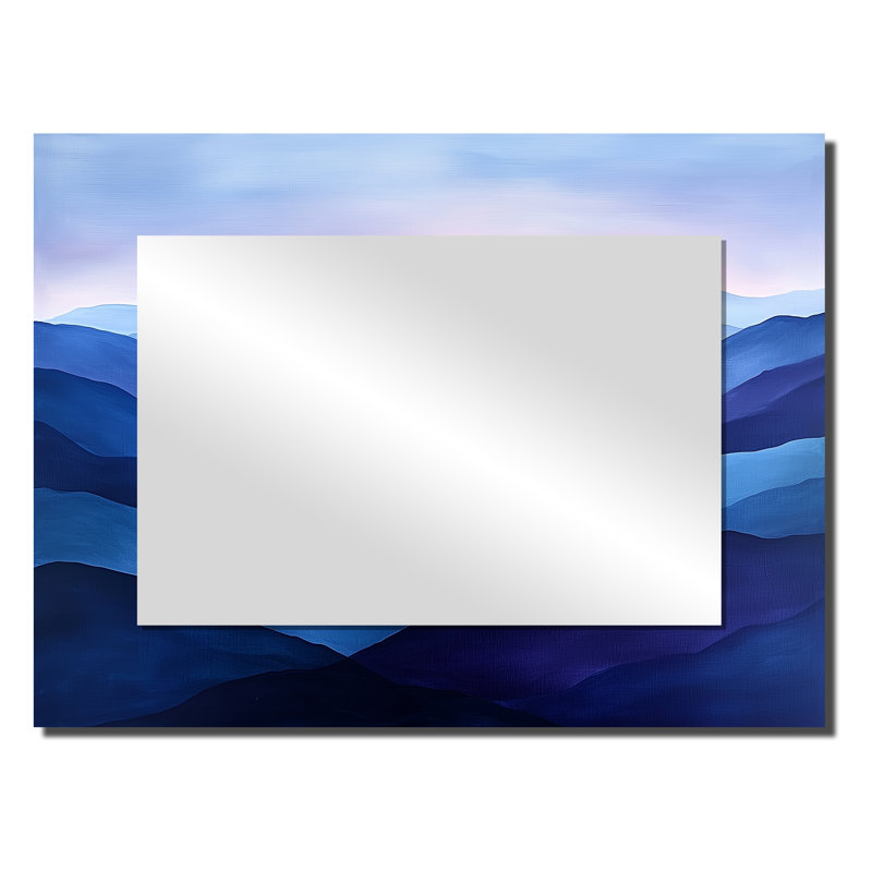 Lavande, montagne, crêtes au crépuscule II - paysage mural miroir d'art mural - imprimé sur métal, 24" x 32"