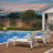 Outdoor Rust-Resistant Metal Chaise Lounge with Table-1571226081