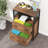 Lateral Locking File Cabinet, Letter/Legal, Large Rustic Filing Cabinet Printer Stand with Metal Wire Open Storage Shelves and 2 Drawer for Home Office (Walnut)
