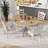 5-Piece Retro Functional Dining Table Set Wood Round Extendable Dining Table And 4 Upholstered Dining Chairs-267209564