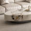 Oval marble coffee table living room-104470097
