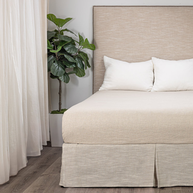 Box Spring Cover, Linen, Extra Long Twin, Natural