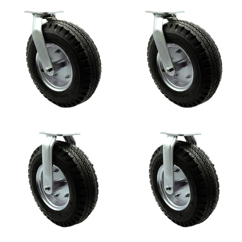 Pneumatic Wheel Set 2 Swivel 2 Rigid