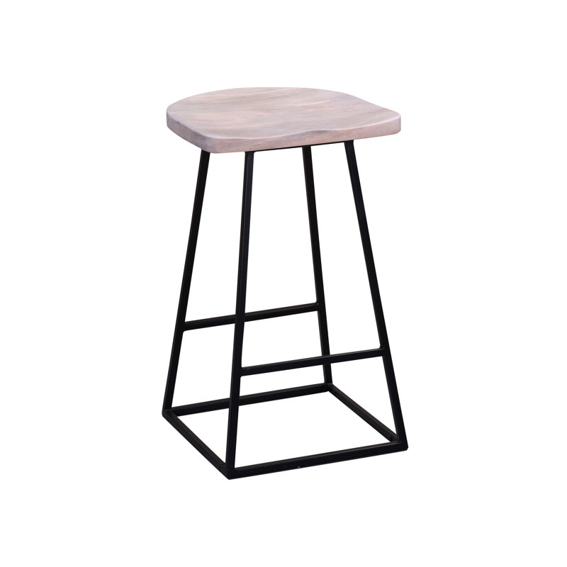 Evis Counter Stool with Metal Frame, Counter Stool (24" Seat Height), Ivory