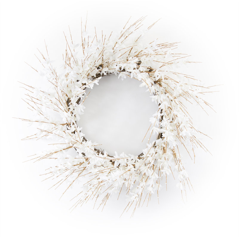 25" White Mixed Assortment Artificial Wreath