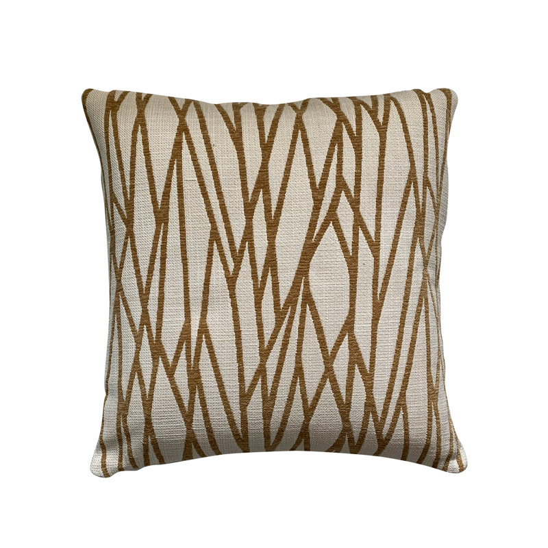  Housse de coussin carré et insert, Jaune / crème, H 26 po x l 26 po x P 4 po