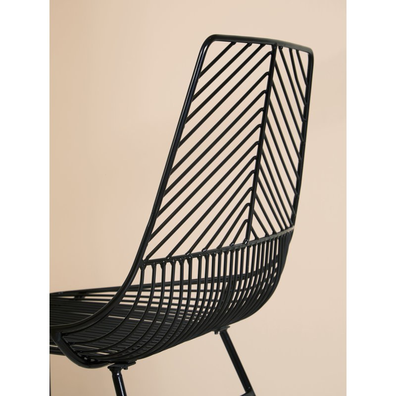 Kamini Patio Dining Side Chair, Black