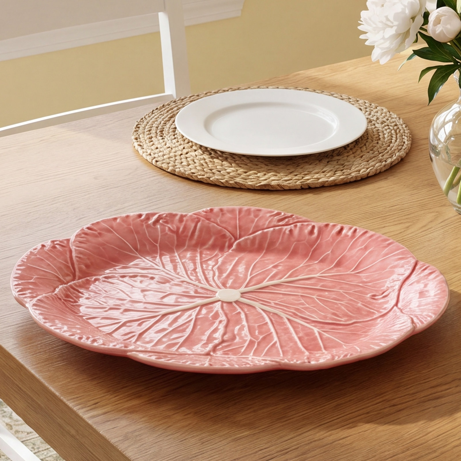 Cabbage Large Pink Platter