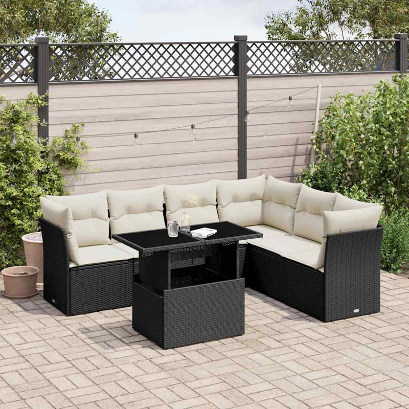 Vidaxl Garden Sofa Set Black