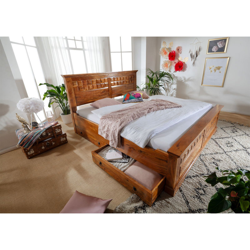 Oxford Solid Wood Storage Bed, Honey, Super King (6')