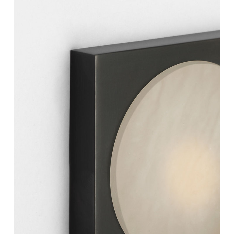 Dichotomy Sconce with Alabaster, 4.5" H x 4.5" W x 0.75" D, Bronze, 1 Lights