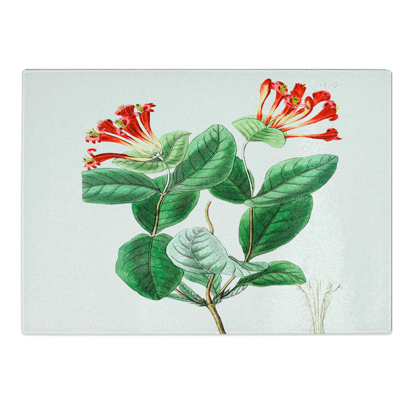 Glass Honeysuckle Flower Chopping Board, 39 cm W x 28.5 cm L