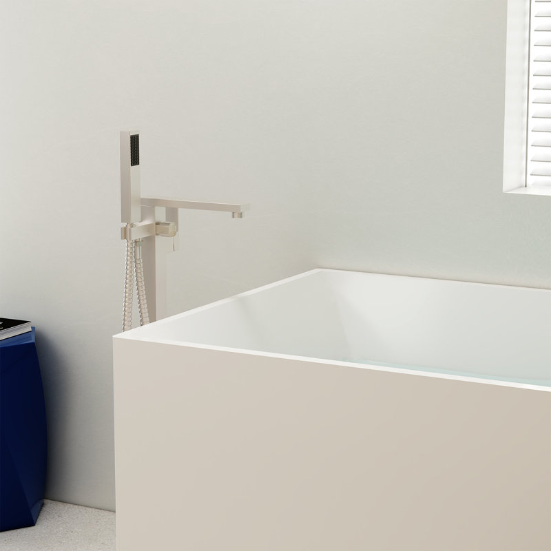 Baignoire de trempage autoportante rectangulaire en acrylique avec trop-plein KDK Home