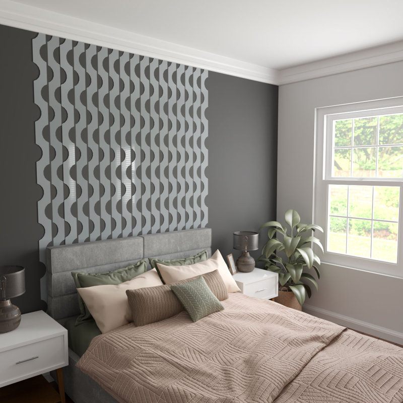 Ensemble de panneaux muraux décoratifs réglables en acrylique Pomeroy (paquet de 12), Gris, H 94 po x l 3,875 po