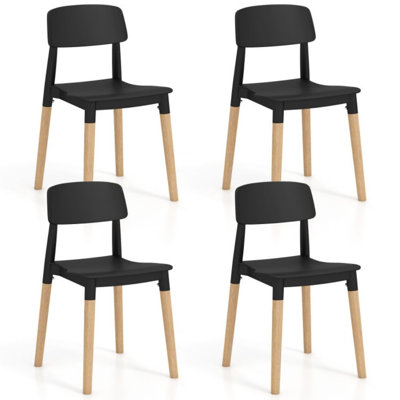 Modern Dining Side Chairs Set Of 4 With Ergonomic Backrest For Dining Room