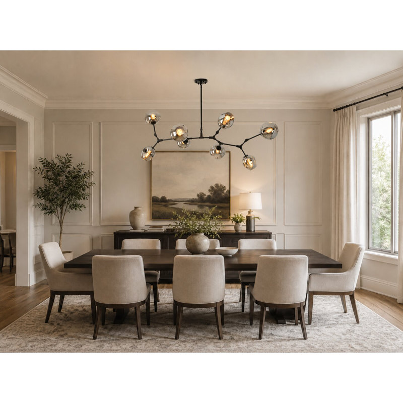 Lustre linéaire 8 lumières Transitional, Fumée