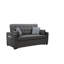 Canapé-lit moderne en tissu gris avec 2 ports de chargement USB et 4 coussins décoratifs