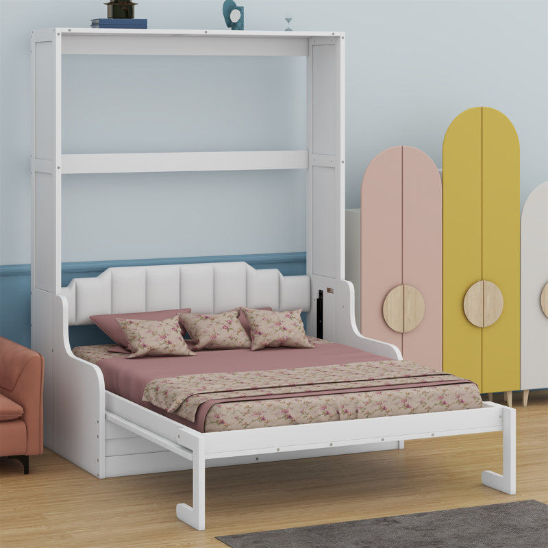 Lit escamotable mural Murphy avec coussin, Blanc