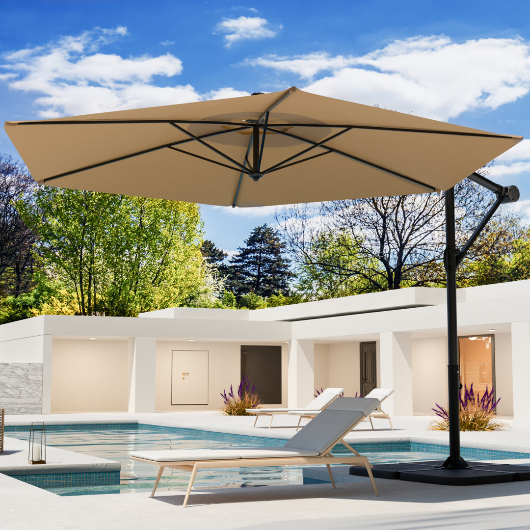 9' Cantilever Umbrella Outdoor Patio Offset Umbrella Arlmont & Co. Fabric 