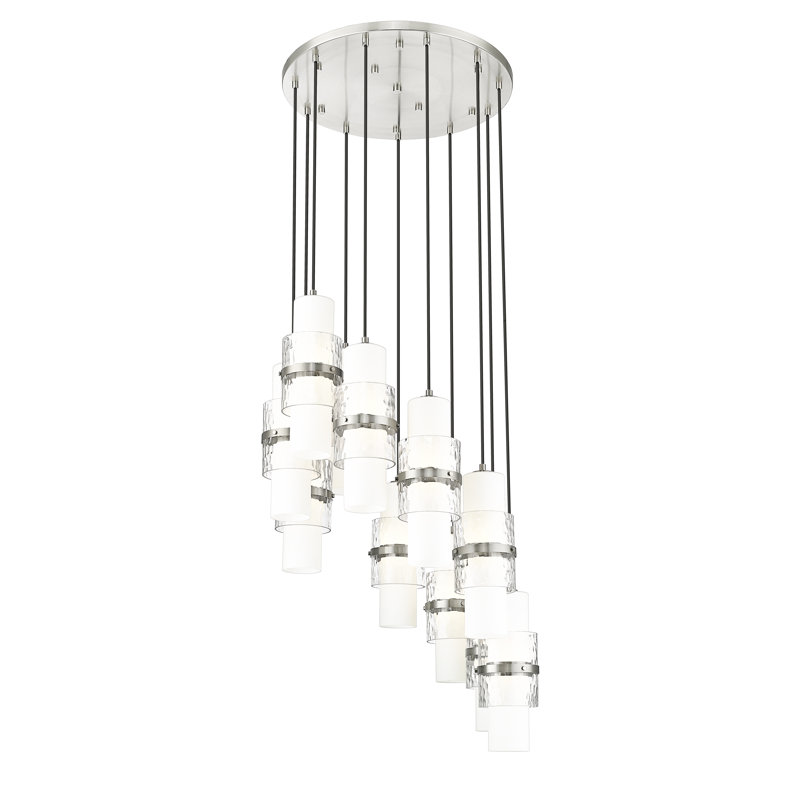 Lustre à 11 lumières Bryelle, Nickel brossé