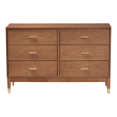 Commode 6 tiroirs Baxton Studio Mandoline Mid-Century