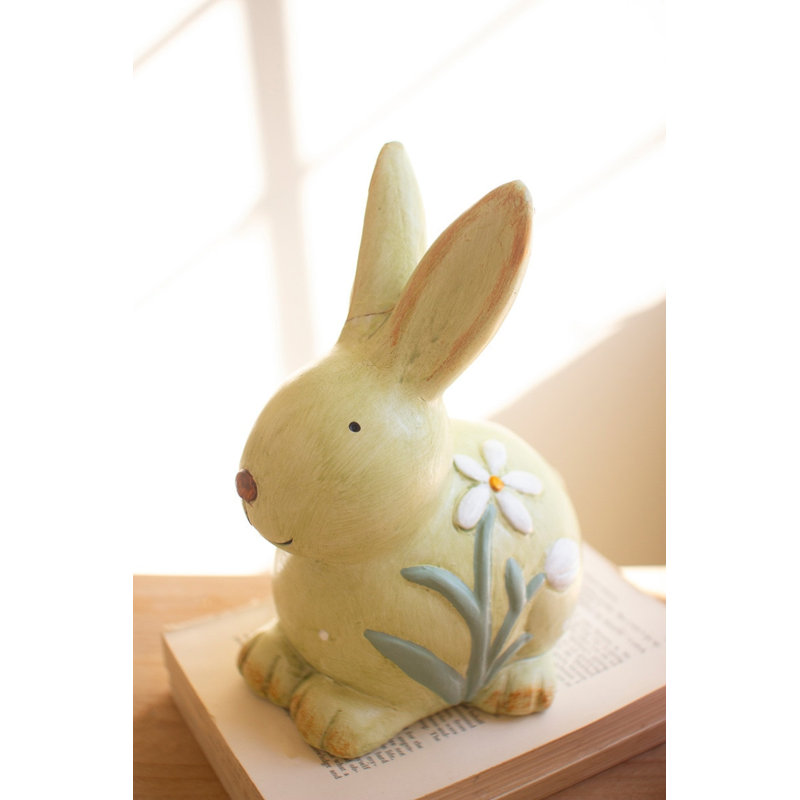 Ensemble de 2 figurines de lapin en béton 9 po