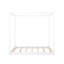 Lit plateforme à baldaquin blanc, grand lit, pieds de soutien - frais sous le lit, structure, lit facile à installer et silhouette épurée, support stable, garde-matelas