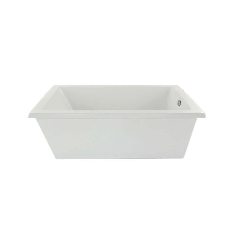 Lucy 72'' L Freestanding Soaking Bathtub, Satin Nickel