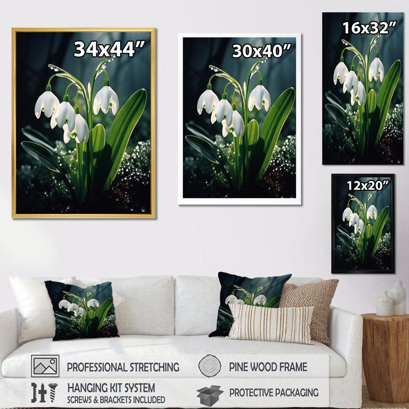 Tranquillité de forêt avec photo de neige I, Cadre simple noir, H 44 po x l 34 po x P 1,5 po
