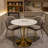 Modern Marble-Texture Round Table, Pedestal Base Coffee Table and Dining Table for 2–4 People, Suitable for Living Rooms, Apartments, and Cafés-221508032-221508092