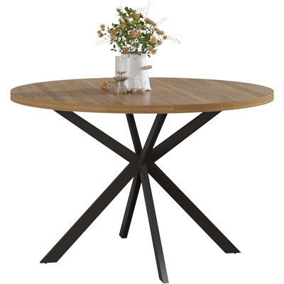 Round Dining Table For 4, Farmhouse Wood Kitchen Table, Round Dinner Table For Kitchen & Dining Room