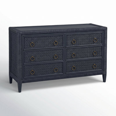 Monterey 6 Drawer Wicker Dresser