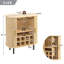 Armoire à vin cannelée 28 "avec support à 8 grilles, armoire à vin moderne avec tablettes réglables à 5 niveaux-640057026