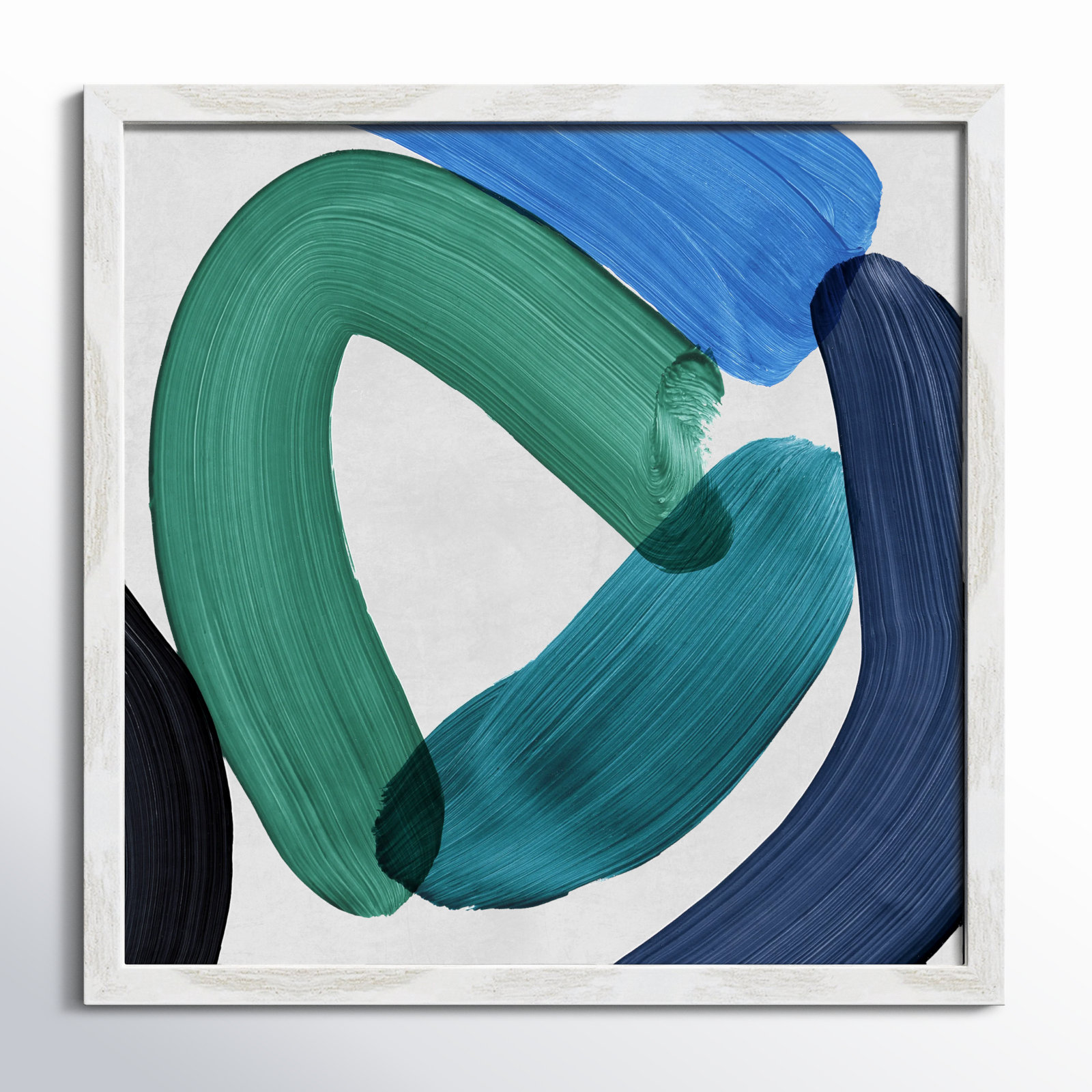 Smooth Bend I Painting, 23.5" H x 23.5" W x 0.75" D, White Framed