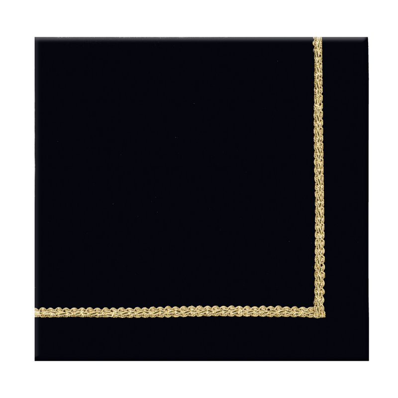 Braided Linen Napkin, Black/Gold