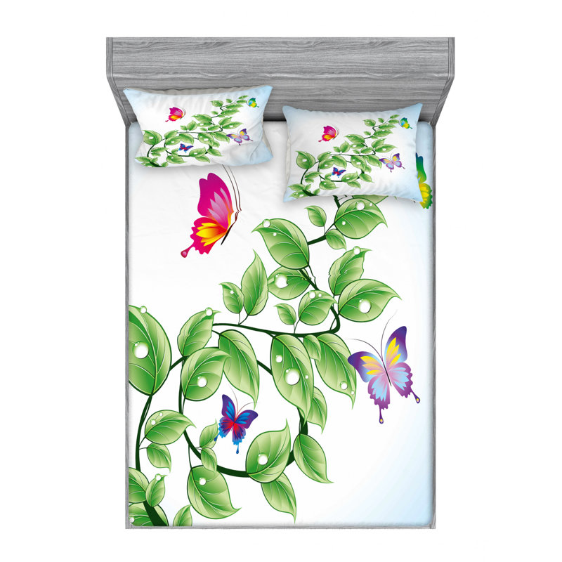 Microfiber Sheet Set, Queen Sheet Set with Fitted Sheet