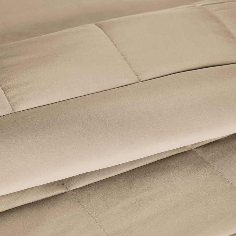 Wonderful Cooling 3-Piece Jersey Quilt Set, Beige, King Quilt + 2 King Shams
