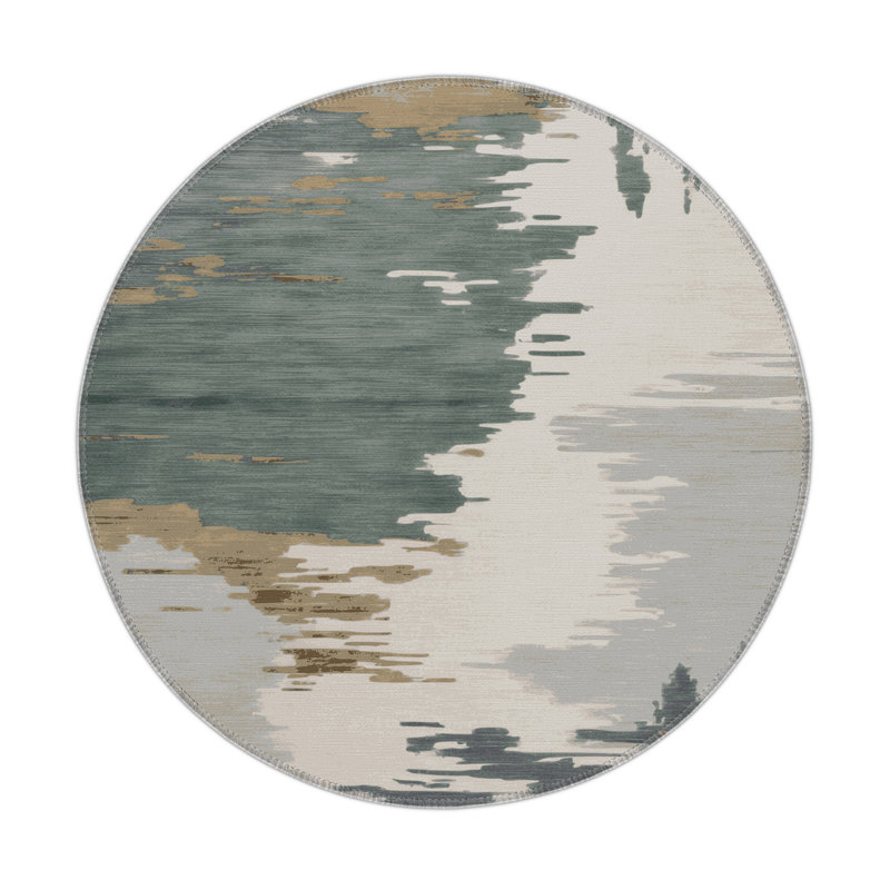 Watercolor Gray Indoor and Outdoor Area Rug, Rectangle 5' x 7'