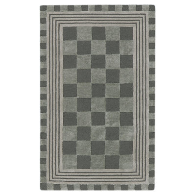 Sage Green Tonal Check Rug