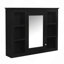 Armoire à pharmacie, armoire de rangement murale pour salle de bain, armoire murale moderne avec miroir, armoire à miroir avec 6 tablettes ouvertes (meuble-lavabo non inclus)