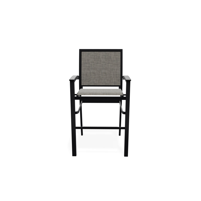 Chaise de café empilable en aluminium Bazza, Noir, Tempête