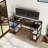Fortney 55" W Writing Desk with Storage Shelves, Home Office Computer Desk with Hooks-144102777