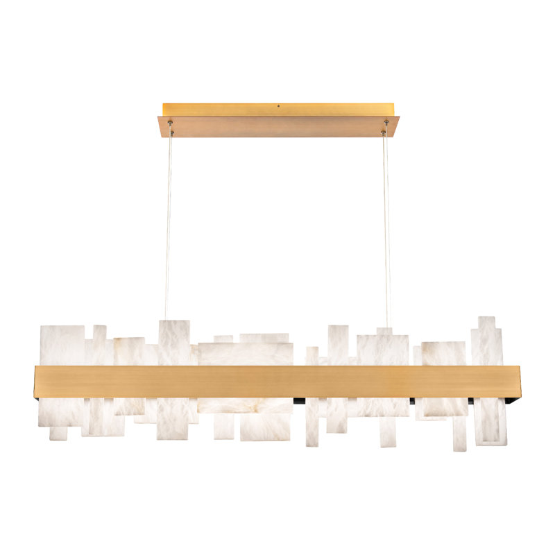 Acropolis 1 - Light LED Chandelier, Aged Brass