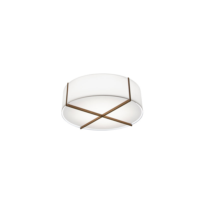 Plura 1 - Light LED Flush Mount, Brushed Aluminum, 10.4" W x 36" L x 36" D, Dark Stained Walnut