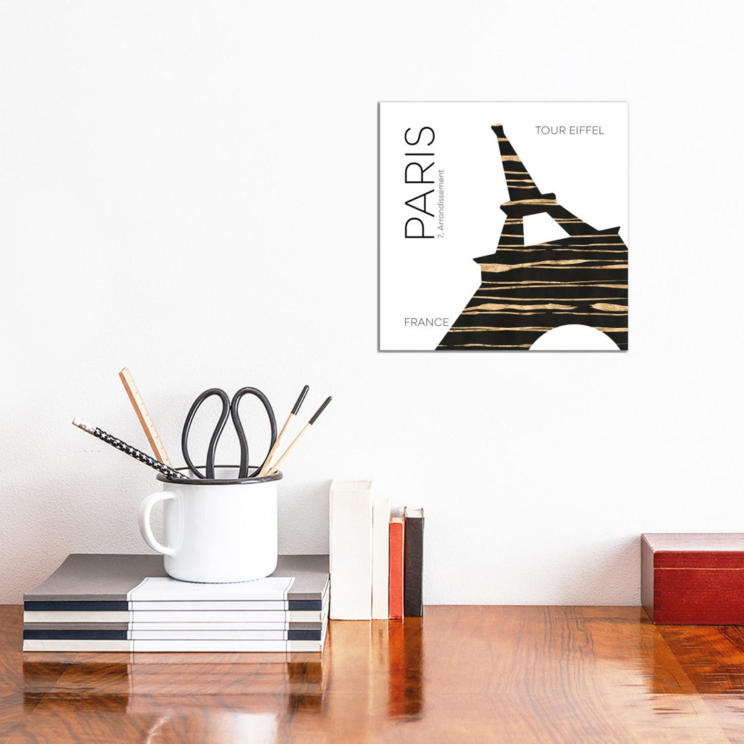Urban Art Paris Eiffel Tower by Melanie Viola - Print on Canvas