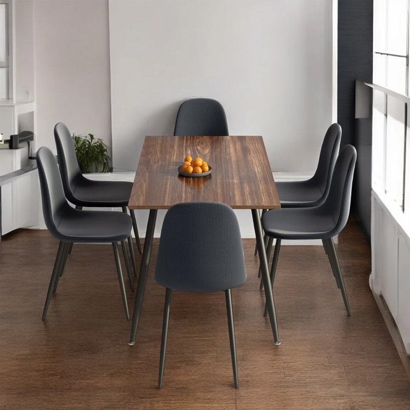 Ensemble repas pour 6 personnes Evaro, gris, Brun