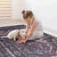 Tapis noir et bourgogne lavable-326858910