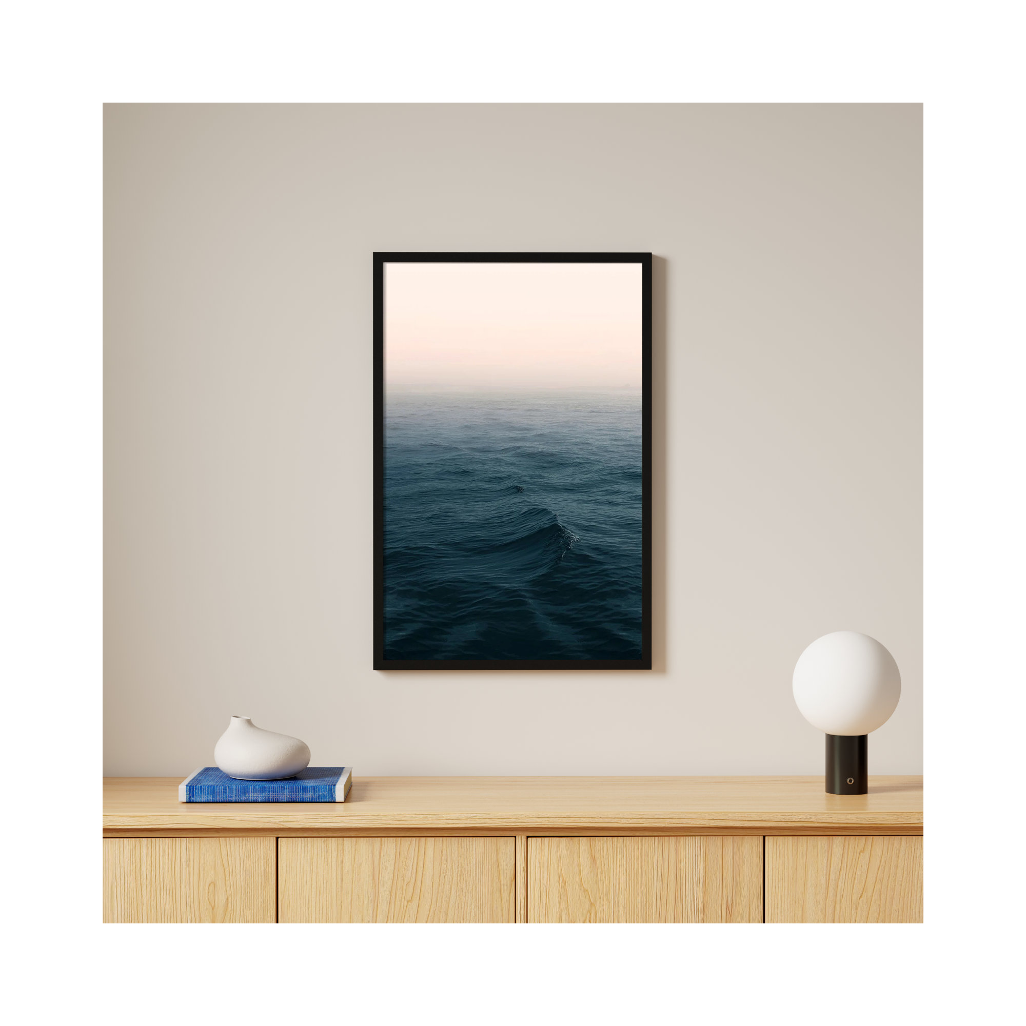 Ocean by Ian Winstanley, 22" W x 33" H, Black